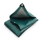 Medium Weight GreenSilverTarpaulin140gsm WaterproofTarpSheetforVersatileUse
