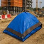 UVProtectedHeavyDutyTarpaulin185gsmBrownandBlueOutdoorCoverforWeatherProtection