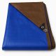 UVProtectedHeavyDutyTarpaulin185gsmBrownandBlueOutdoorCoverforWeatherProtection