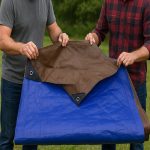 185gsm Brown and Blue Tarpaulin – Strong Waterproof Ground & Outdoor Cover - Image 2
