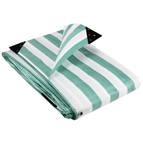 WaterproofGreenStripedTarpaulinDurable170gsmTarpaulinForOutdoorUse