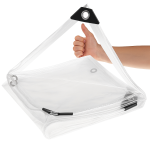 430gsmClearPVC TarpaulinHeavyDuty WaterproofSheetwithEyelets