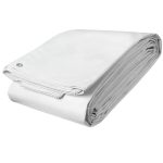 90GSMVersatileWhiteTarpaulinWaterproofTarpCoverSheetforFurnitureAndCaravans