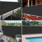 BlackWaterproofPrivacyScreen320gsmOutdoorFenceBalconyCover