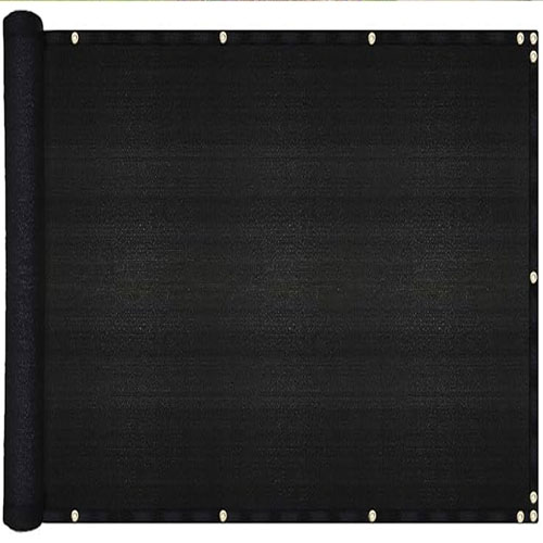 BlackWaterproofPrivacyScreen320gsmOutdoorFenceBalconyCover