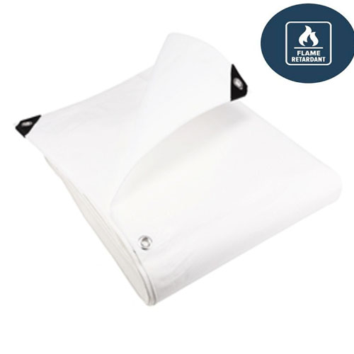 FlameRetardantWhiteTarpaulin200gsmUVResistantDurableCover