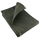 HeavyDutyDarkGreenCanvasTarpaulins 21ozWaterResistantTarpSheetsforDomesticUse