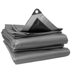 Silver & Black 300gsm Supergrade Tarpaulin – Heavy Duty Reinforced Waterproof Cover