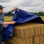 UVProtectedBlueAndBeigeHeavyDutyTarpaulin350gsmExtraHeavyDutyTarpSheetforOutdoorandIndustrialUse