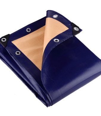 UVProtectedBlueAndBeigeHeavyDutyTarpaulin350gsmExtraHeavyDutyTarpSheetforOutdoorandIndustrialUse