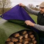 Waterproof Blue/Green Tarpaulin - Heavy Duty 110gsm Reinforced Tarpaulin Cover - Image 2